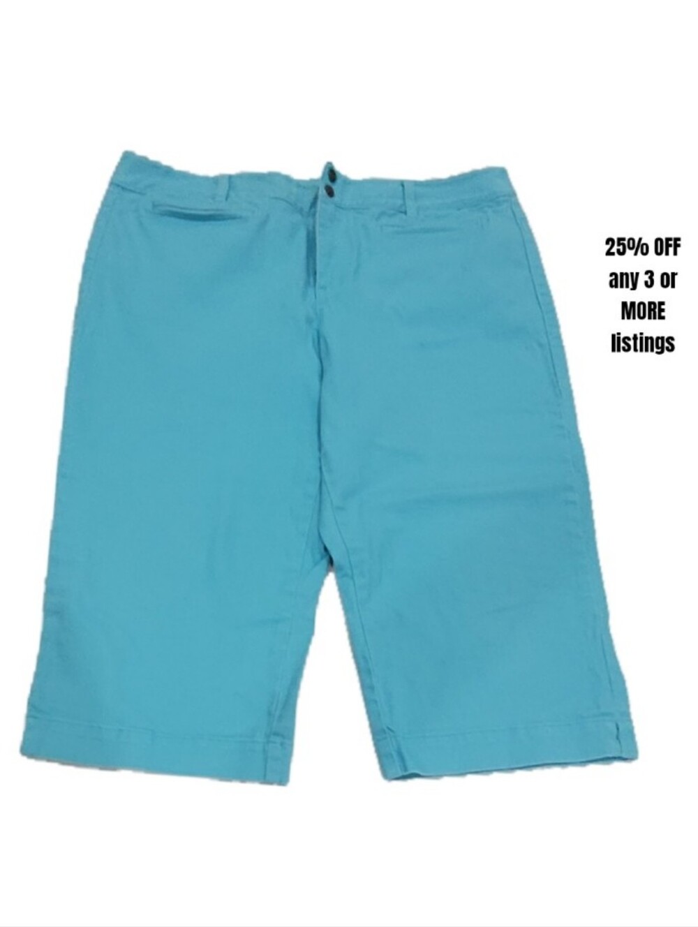 Women's Aqua Blue Casual Capri Pants Cj Bank Plus Size 18W Denim Jean